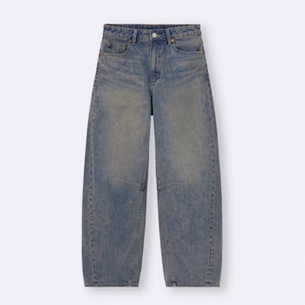 骨格ナチュラル,デニム,GU,バレルレッグジーンズ