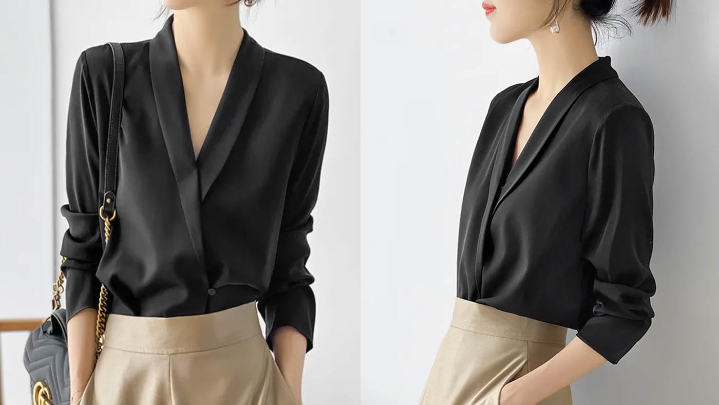 骨格ストレート,ブラウス,Otonastyle,Vネックシャツ