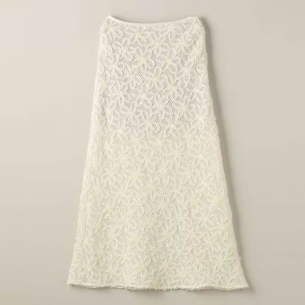 骨格ナチュラル,スカート,ATTISESSION,フラワーモチーフ ロングスカート