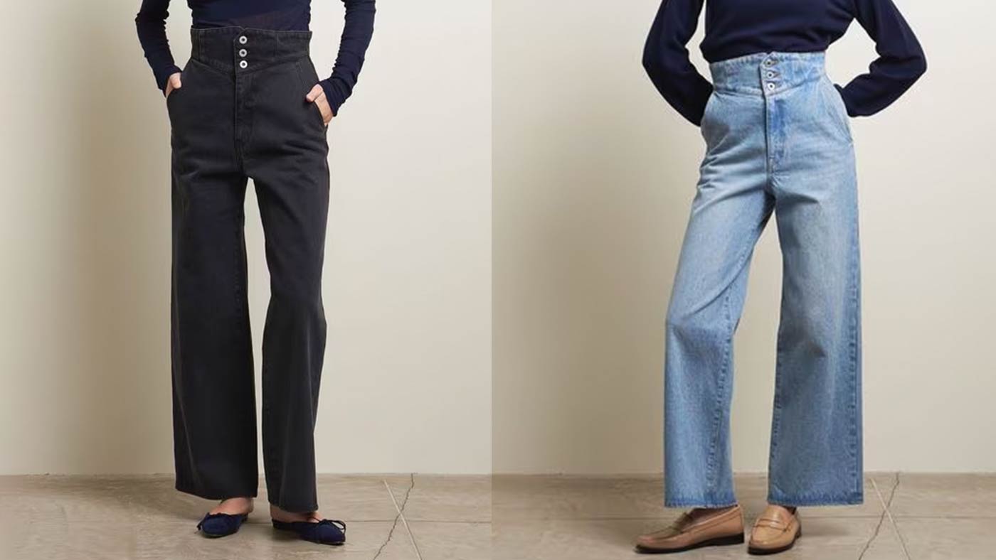 骨格ウェーブ,デニム,デニム,ATTISESSION,12オンス ハイウエスト デニムパンツ