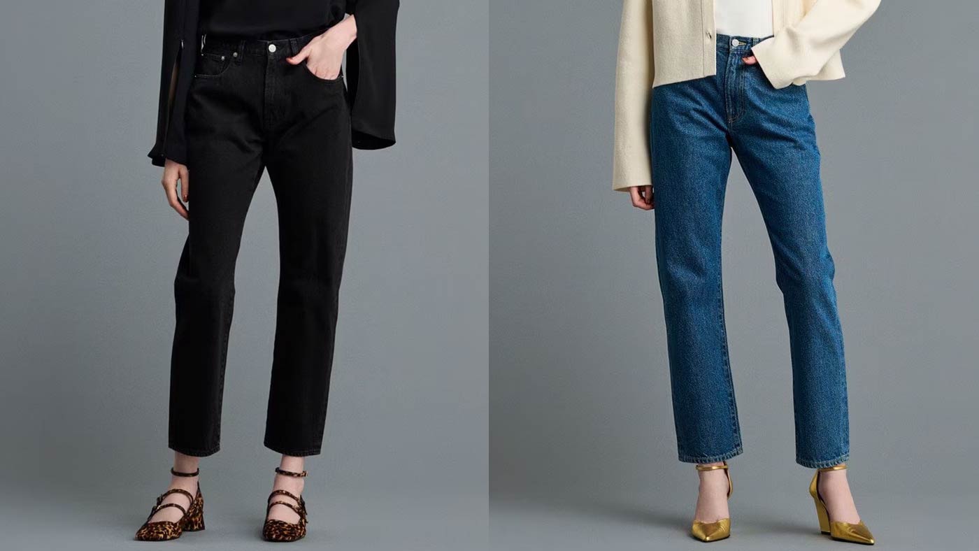 骨格ウェーブ,デニム,uncrave,ストレート デニム パンツ