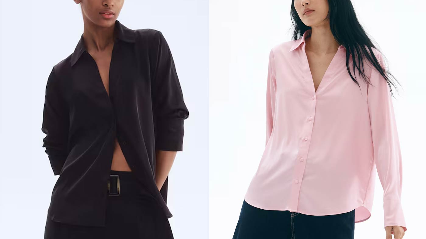 骨格ストレート,ブラウス,H&M,Vネックブラウス