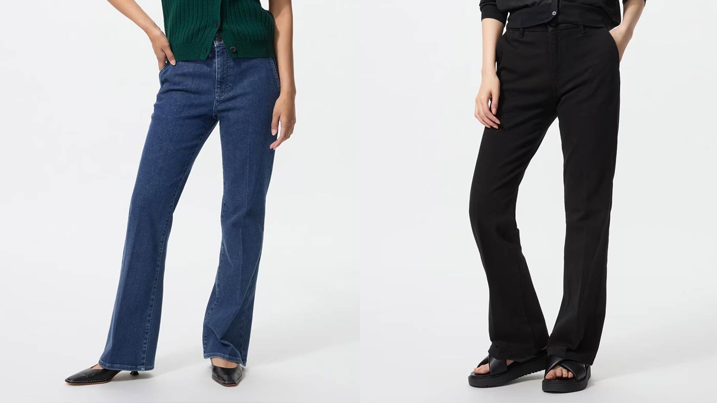 骨格ウェーブ,デニム,UNIQLO,スリムフレアトラウザージーンズ