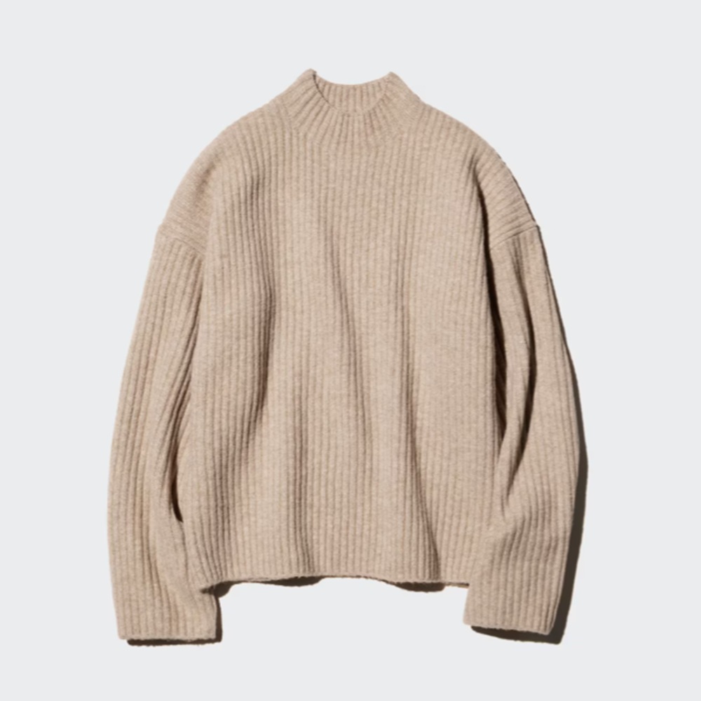 骨格ナチュラル,ニット,GU,スフレヤーンモックネックセーター,Q