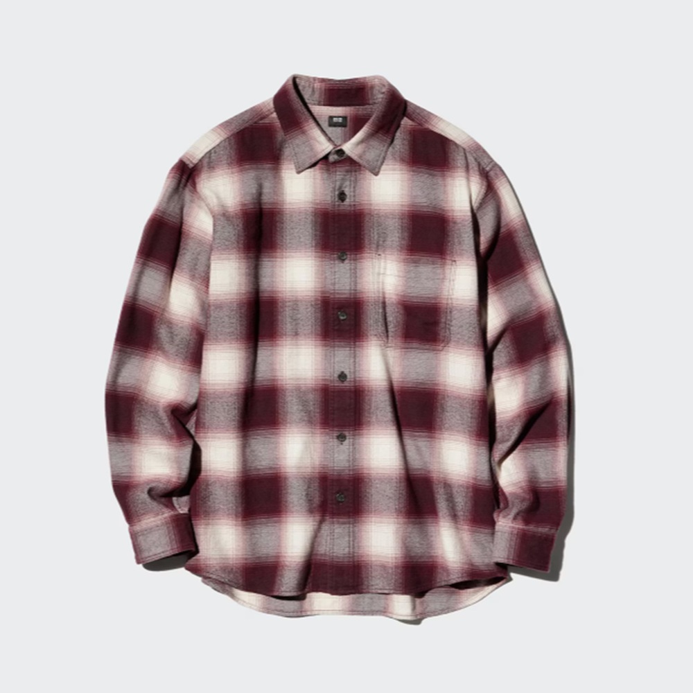 骨格ナチュラル,シャツ,UNIQLO,フランネルチェックシャツ,ボタンダウン