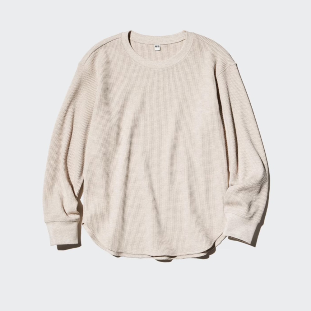 骨格ナチュラル,Tシャツ,UNIQLO,ワッフルT,長袖