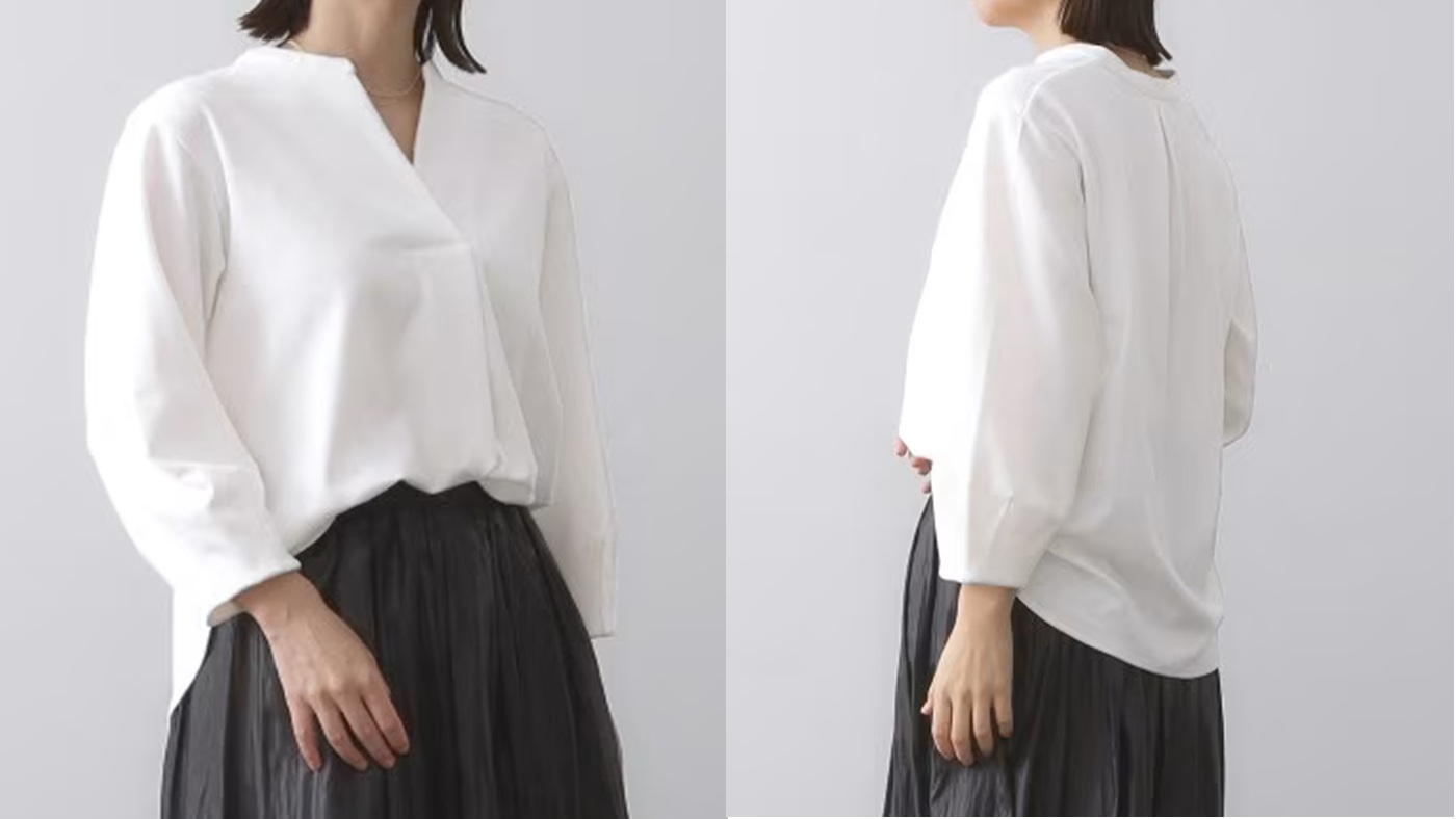 骨格ストレート,ブラウス,OPAQUE.CLIP,オペークドットクリップ,スキッパートップス