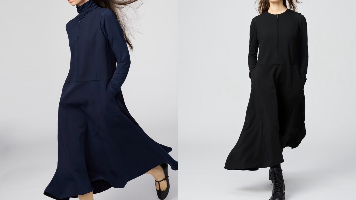 骨格ストレート,ワンピース,SHIPS any,洗濯機可能,タイプライター,Vネック,ポケット,ロングワンピース