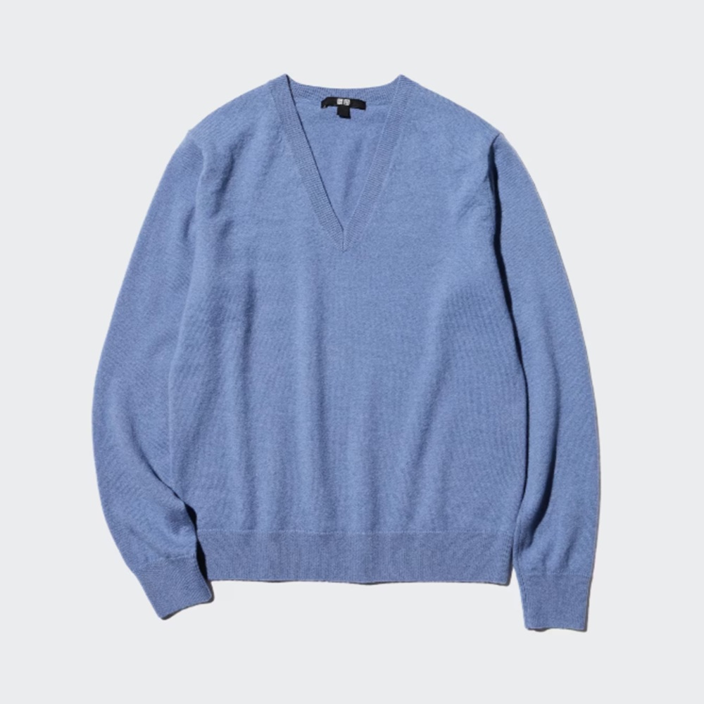 骨格ストレート,ニット,セーター,UNIQLO,カシミヤVネックセーター