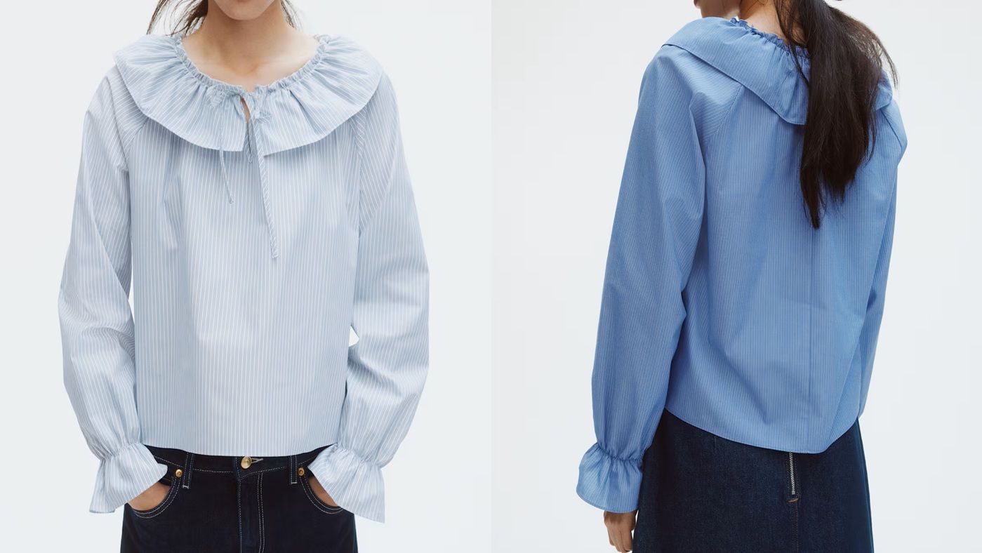 骨格ウェーブ,ブラウス,ブラウス,H&S,ピーターパンカラーブラウス