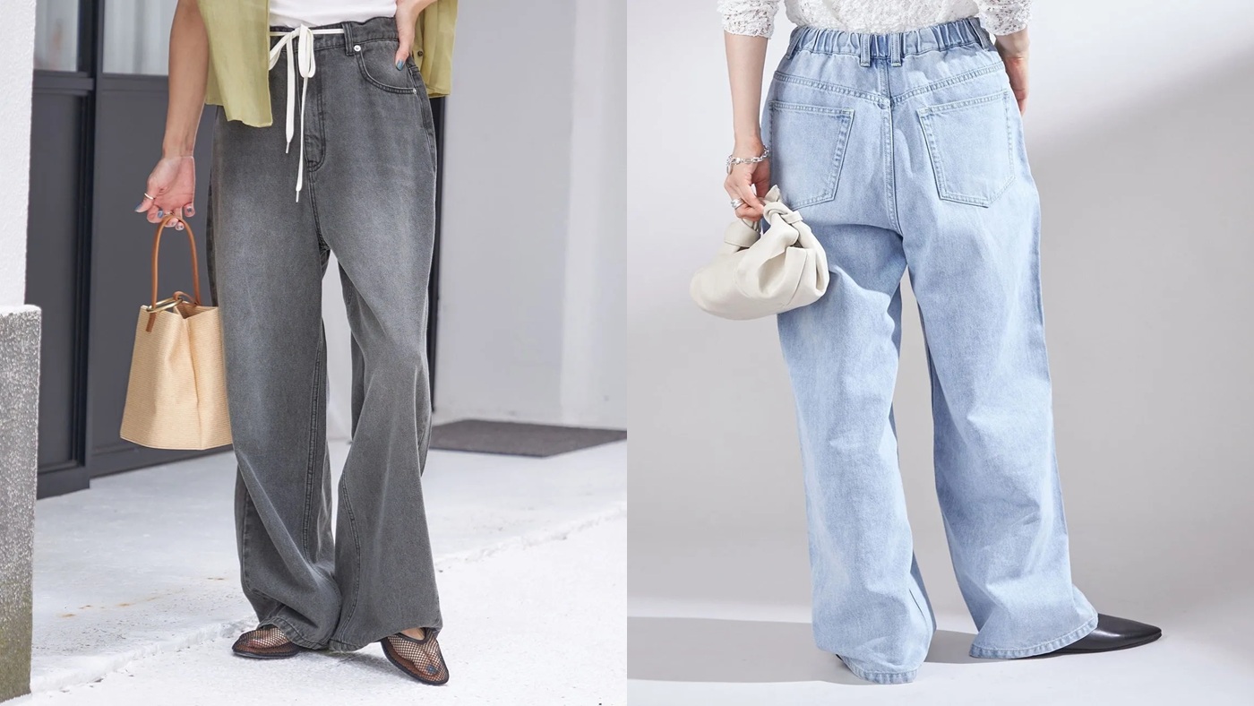 骨格ウェーブ,デニム,SHIPS NINE CASE,SHIPS ドロスト イージー デニム パンツ