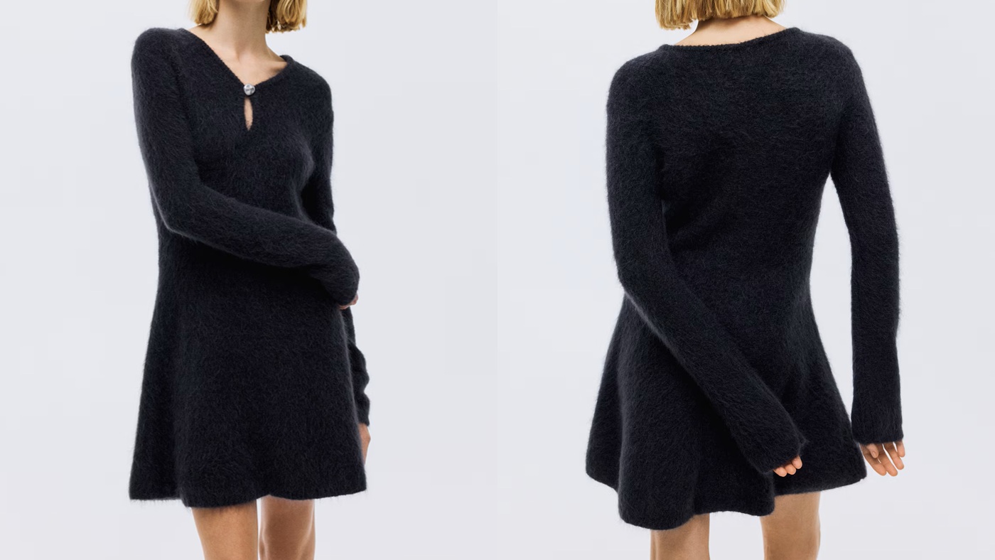 骨格ウェーブ,ワンピース,SHIPS,モヘアブレンドワンピース