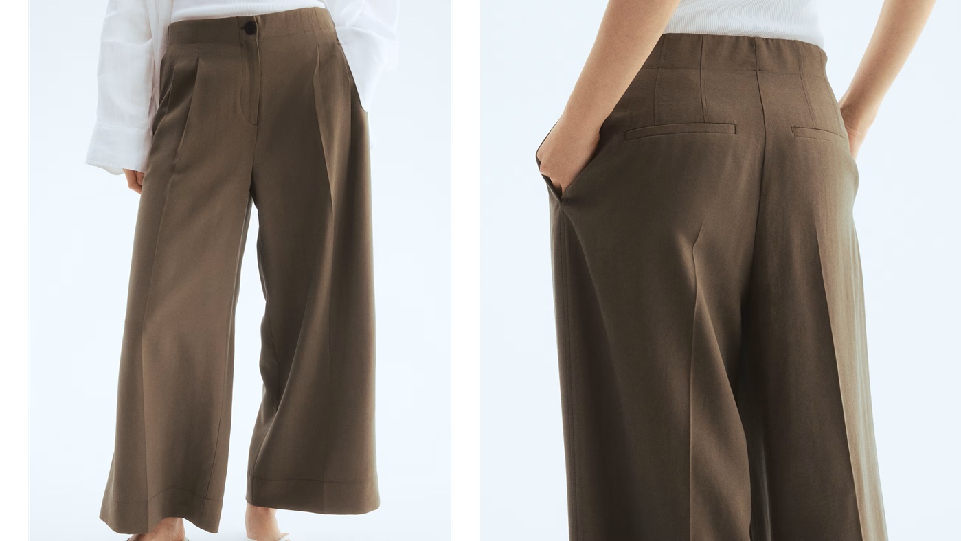 骨格ウェーブ,パンツ,H&M,アンクルレングスワイドパンツ