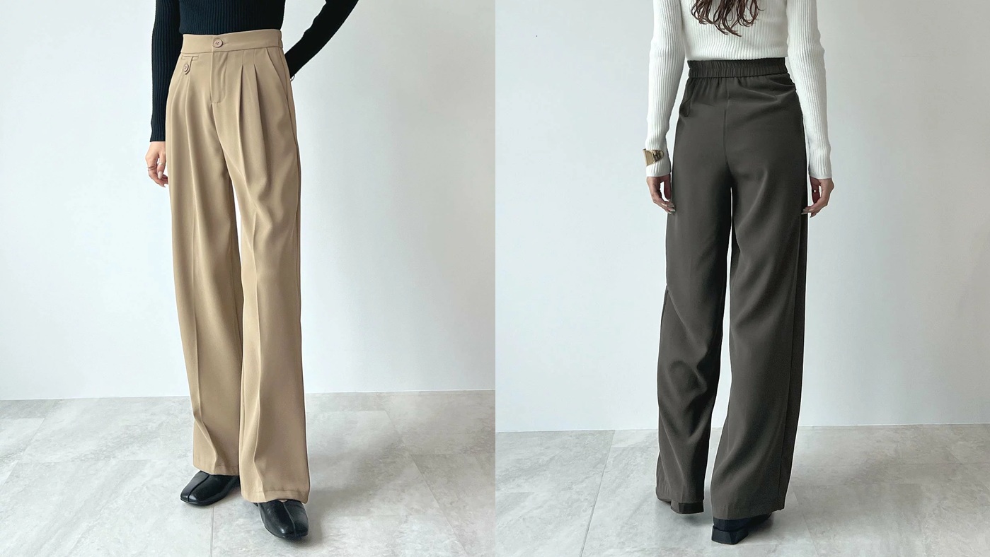 骨格ウェーブ,パンツ,Futier Land,ハイウエストツータックスラックス