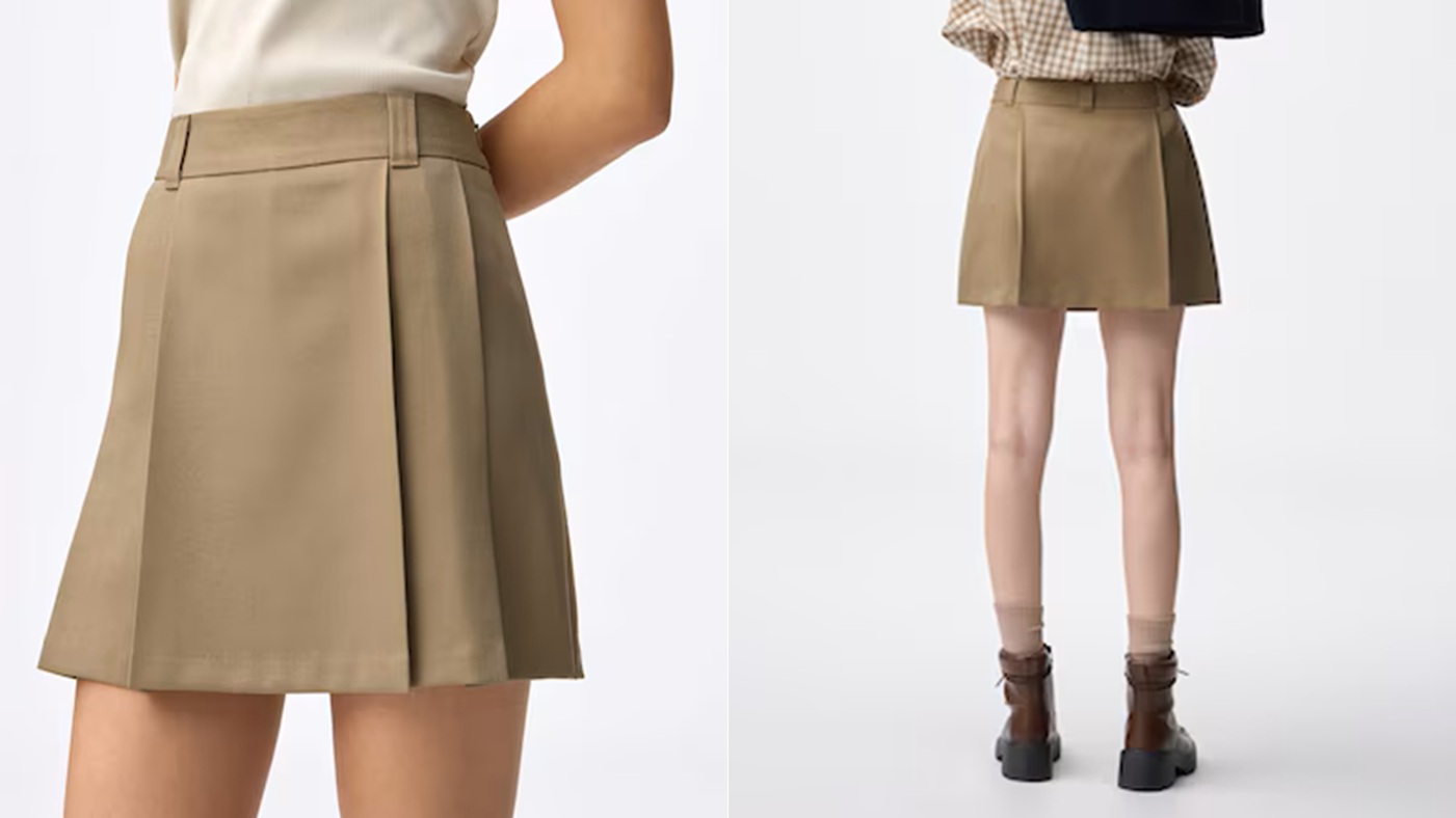 骨格ウェーブ,スカート,GU,サイドプリーツスコート