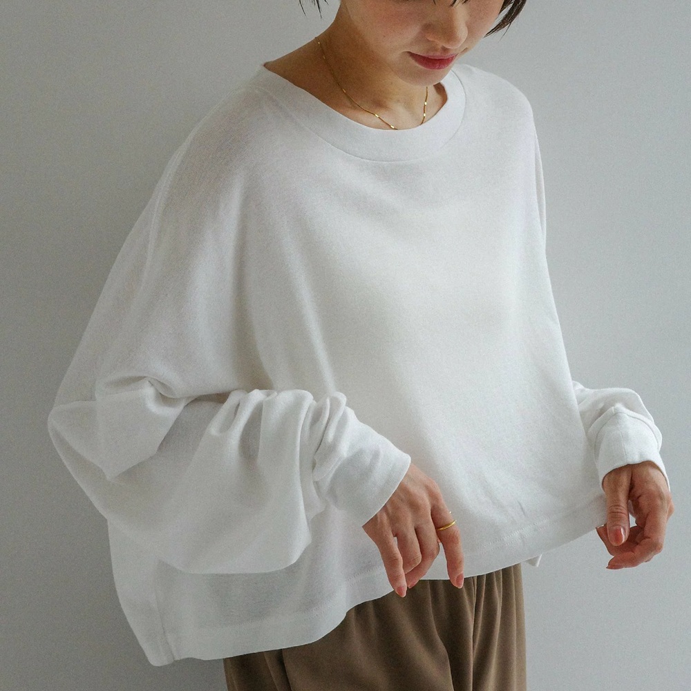 骨格ウェーブ,Tシャツ,evernavy,ソフトフライス 長袖 Tシャツ