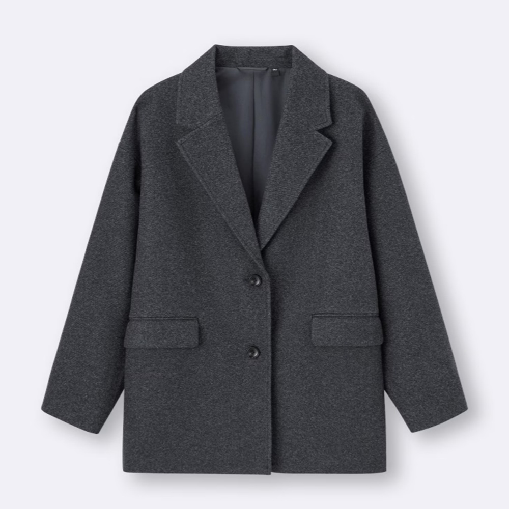 骨格ストレート,ダウン,GU,コージーメルトンハーフコート