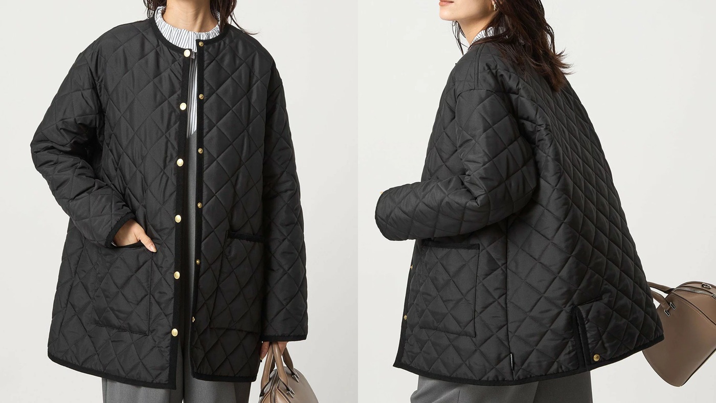 骨格ストレート,コート,green label relaxing,Aライン キルティング ミドルコート