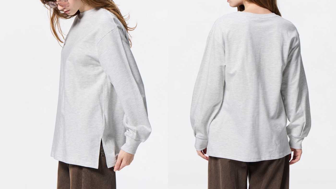 骨格ナチュラル,Tシャツ,GU,ライトスウェットオーバーサイズT,袖,オーバーサイズ