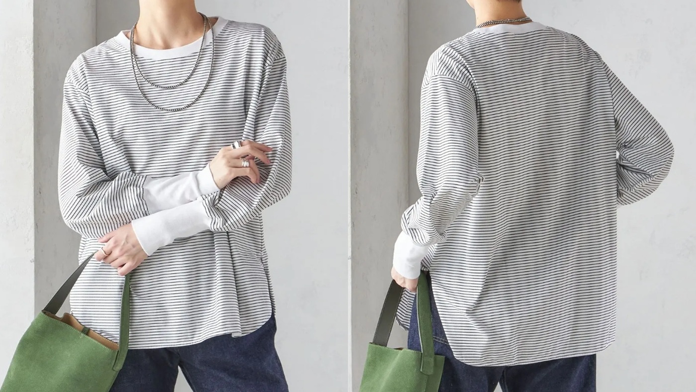 骨格ナチュラル,Tシャツ,SHIPS,81BRANCA,ロングリブスリーブ カットソー ボーダー,TEE