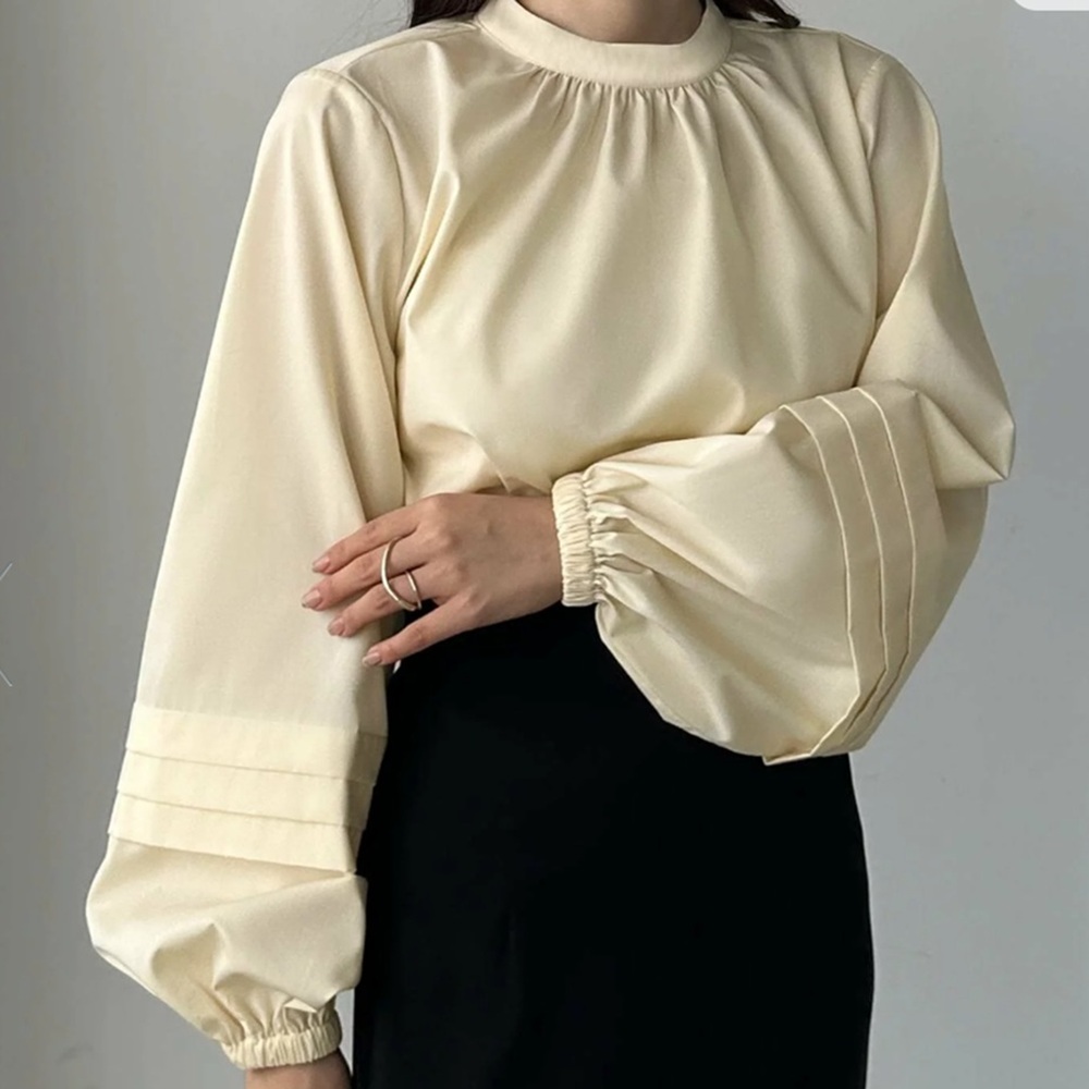 骨格ナチュラル,ブラウス,Louere,スタンドカラーブラウス