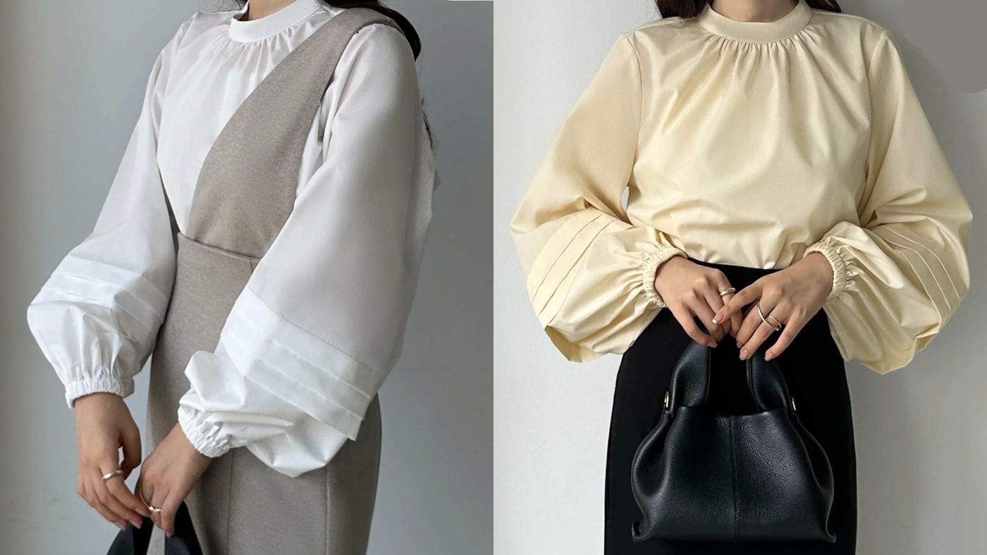 骨格ナチュラル,ブラウス,Louere,スタンドカラーブラウス