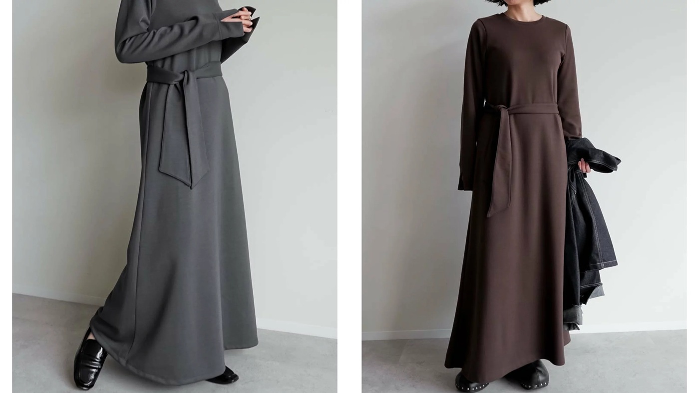 骨格ナチュラル,コート,
Re:EDIT,ライトダンボールベルト付きワンピース