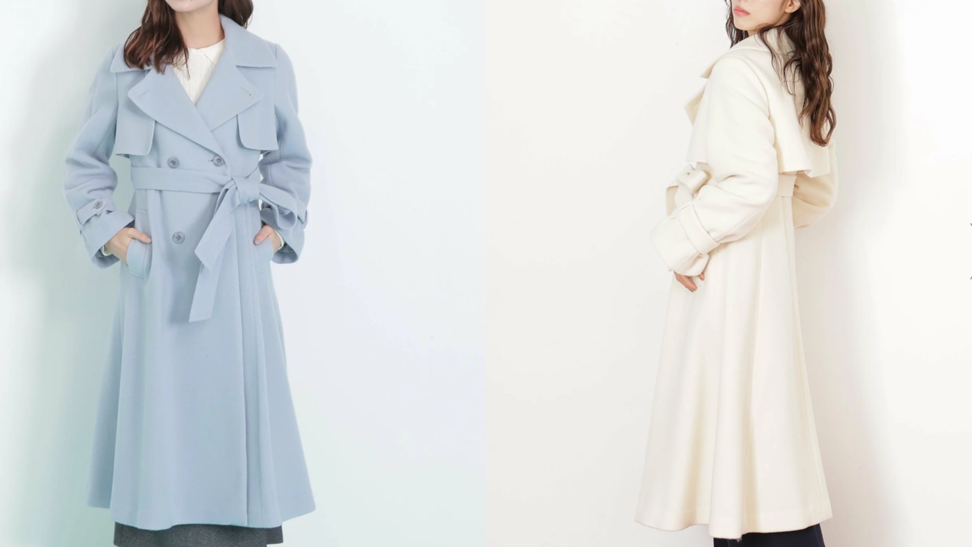 骨格ウェーブ,コート,JILL by JILL STUART,ウールレディトレンチコート