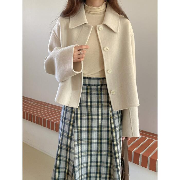 骨格ウェーブ,ショート丈アウター